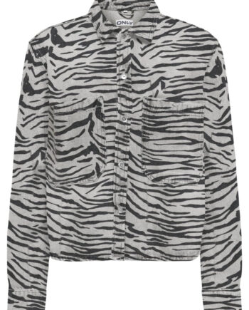 Only Jakke Cassie Light Grey Denim Zebra
