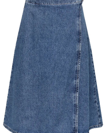 Only Nederdel Thea Wrap Midi Medium Blue Denim