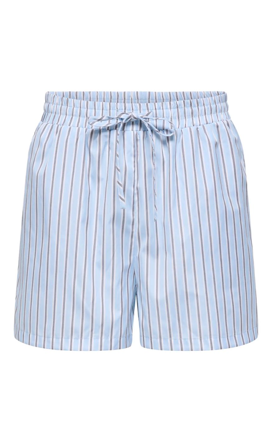 Only Shorts Loris Chambray Blue Bright White Black