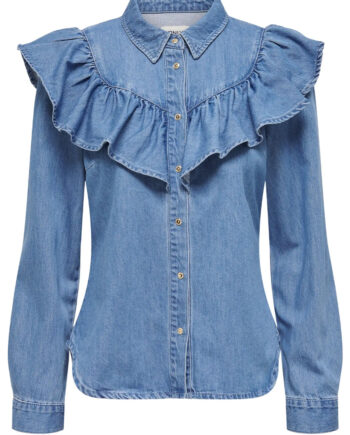 Only Skjorte Indigo Medium Blue Denim