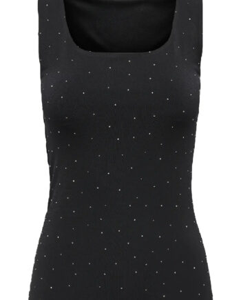 Only Top Zita Ea Black Silver Rhinstones