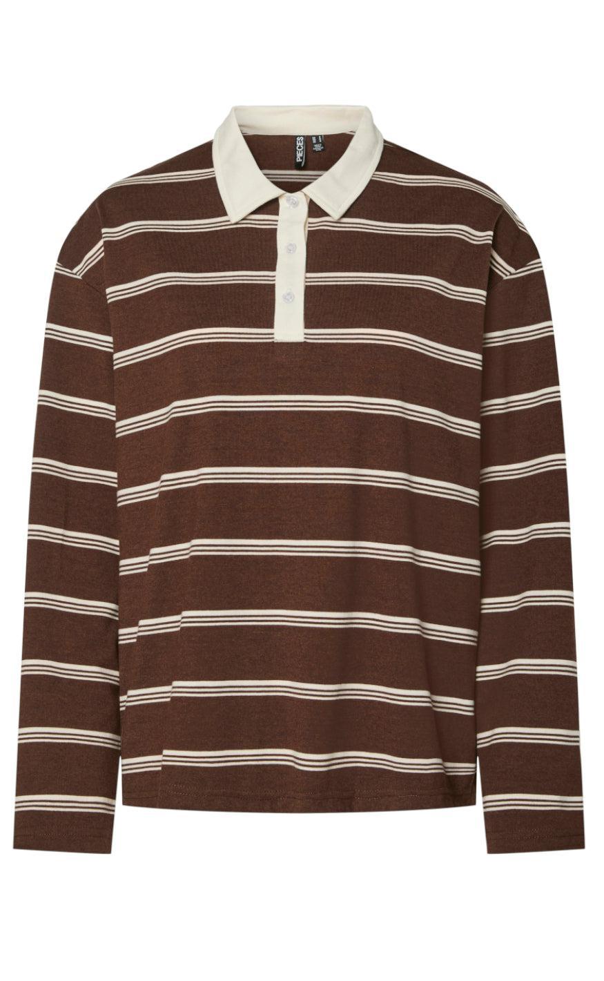 Pieces Bluse Sadie Chicory Coffee Cloud Dancer