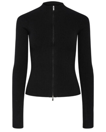 Pieces Cardigan Crista Zip Black