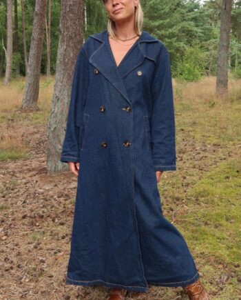 Pieces Frakke Freya Dark Blue Denim