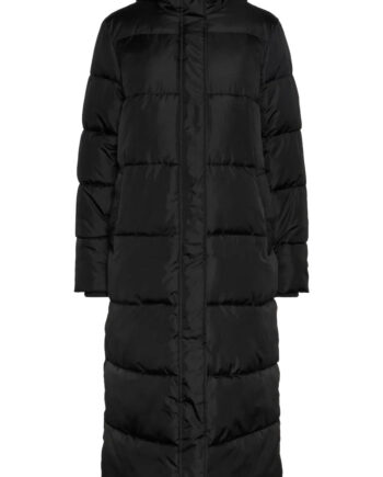 Pieces Jakke Maddie Long Puffer Black