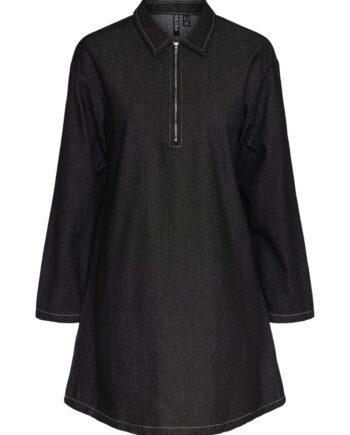 Pieces Kjole Shirley Short Denim Black Denim