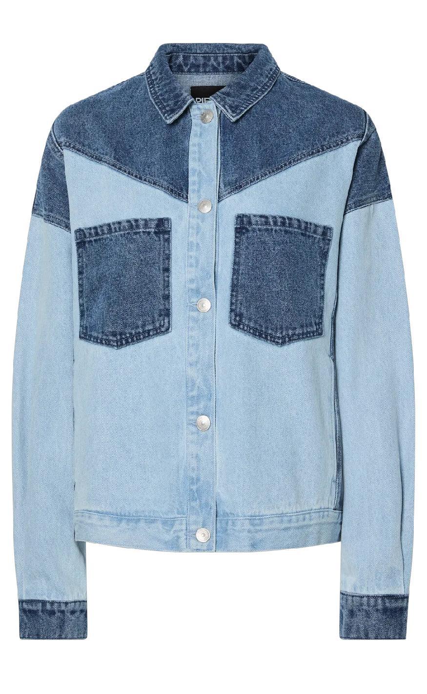 Pieces Skjorte Famy Light Blue Denim Medium Blue