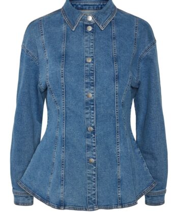Pieces Skjorte Ginny Denim Medium Blue Denim