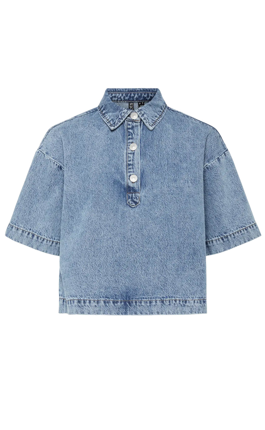 Pieces Skjorte Kenya Medium Blue Denim