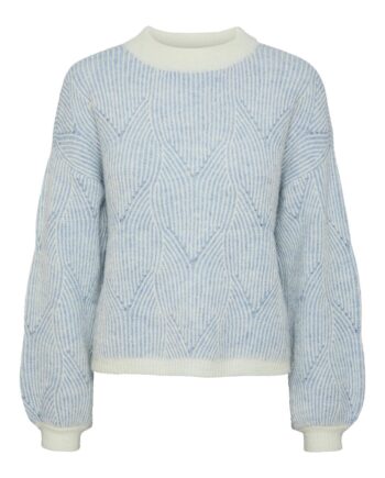 Pieces Sweater Jenna Whitecap Gray Faded Denim