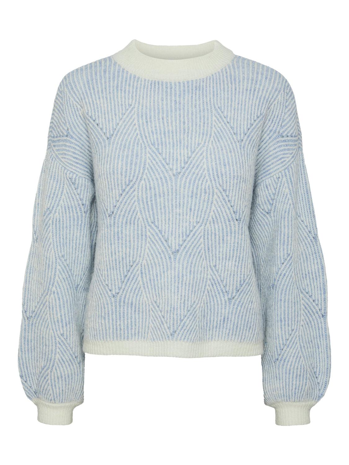 Pieces Sweater Jenna Whitecap Gray Faded Denim