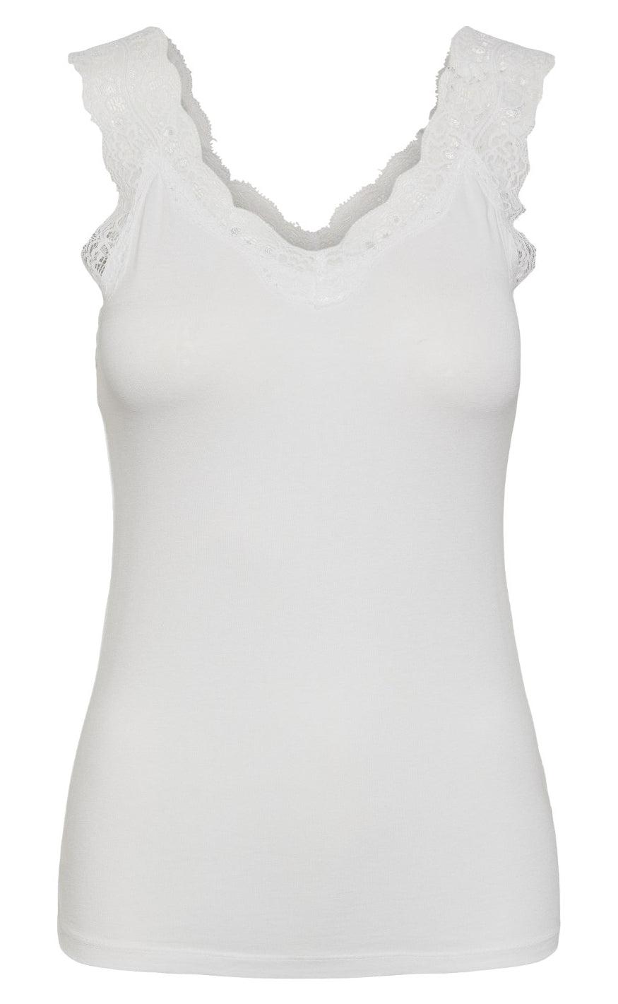 Pieces Top Barbera Bright White