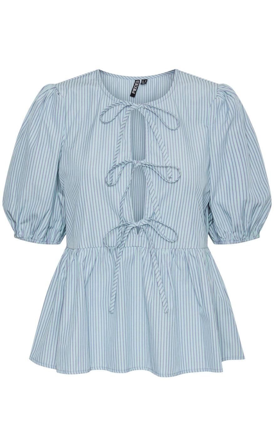 Pieces Top Holly Tie Dusty Mint