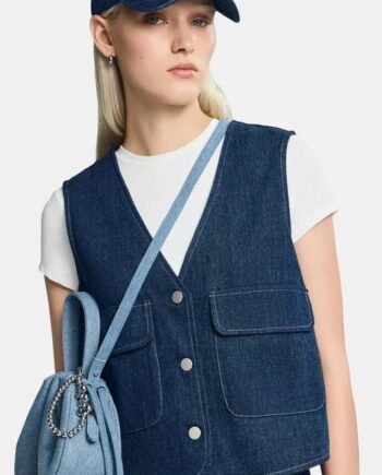 Pieces Vest Fabia Dark Blue Denim