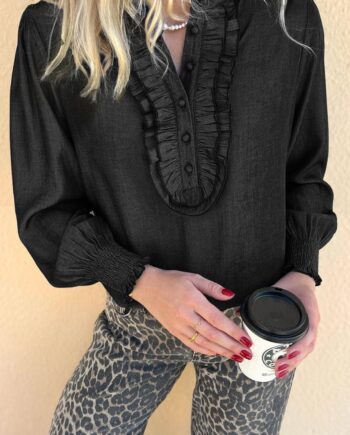 Say Ina Copenhagen Bluse   Skjorte Cami Black Denim Look