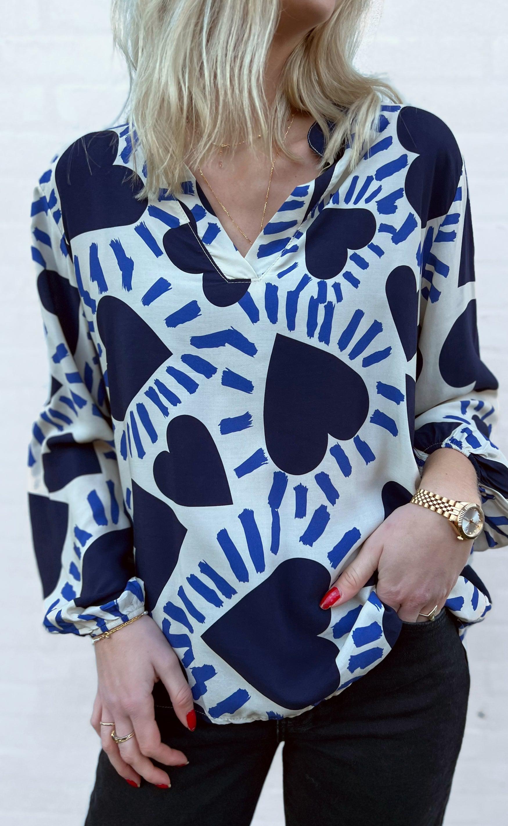 Say Ina Copenhagen Bluse Vera Navy Heart