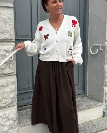 Say Ina Copenhagen Cardigan Tami Embroidery Off White    Embroidery