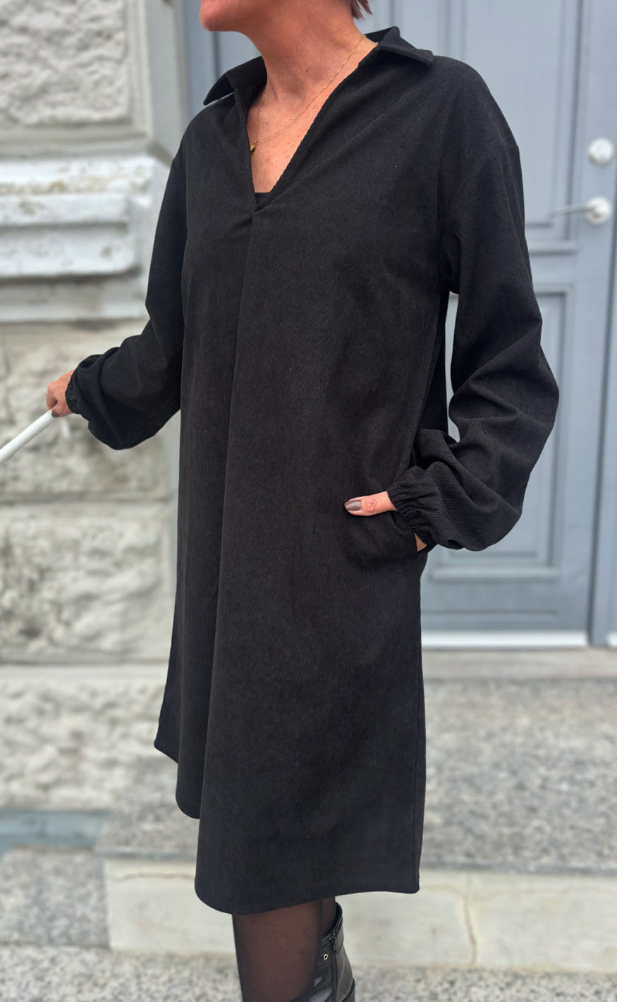 Say Ina Copenhagen Kjole Carina Black Corduroy
