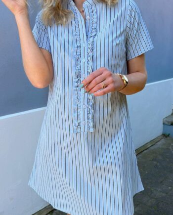 Say Ina Copenhagen Kjole Flora Blue Navy Striped