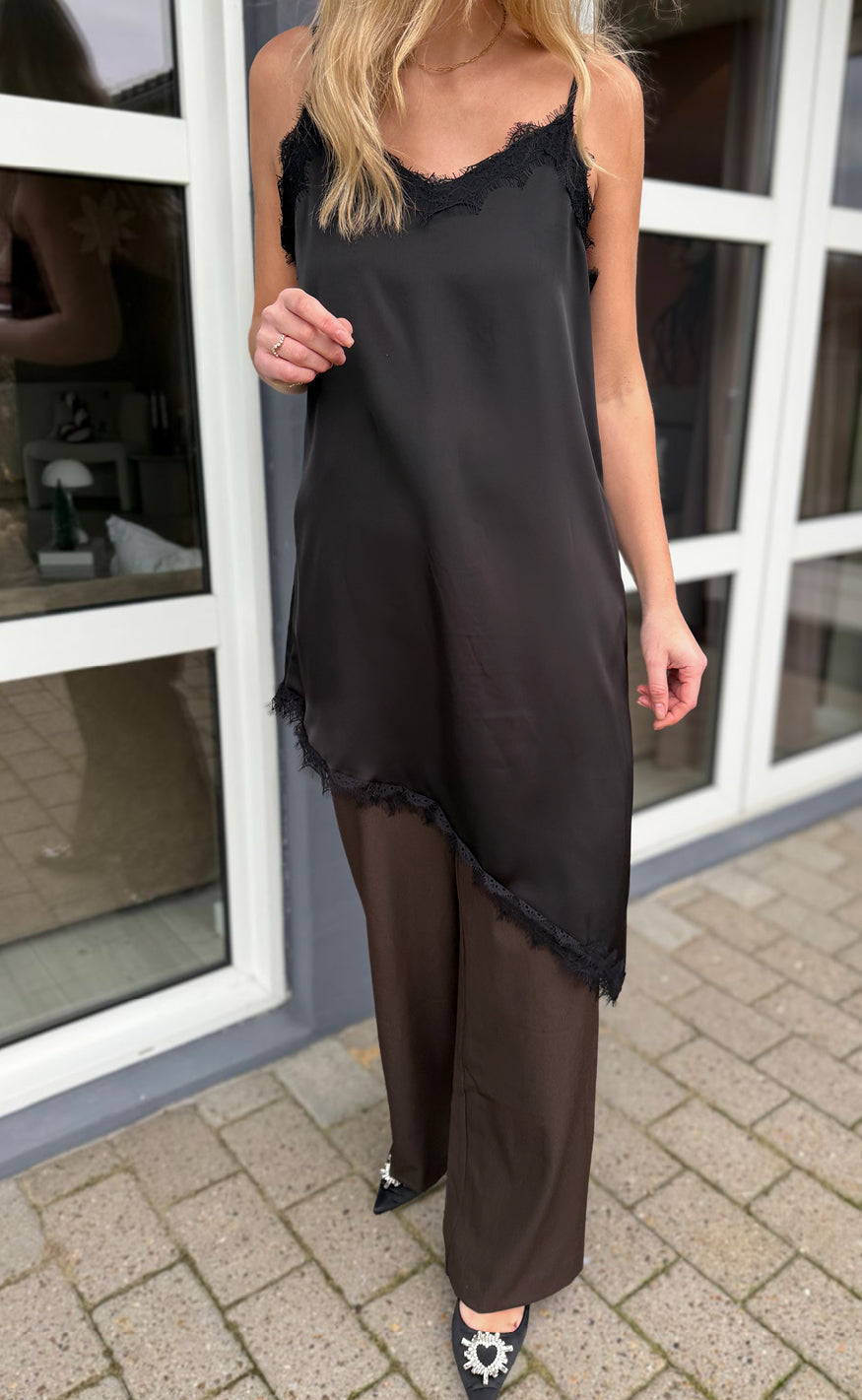 Say Ina Copenhagen Kjole Lavi Lace Black Satin