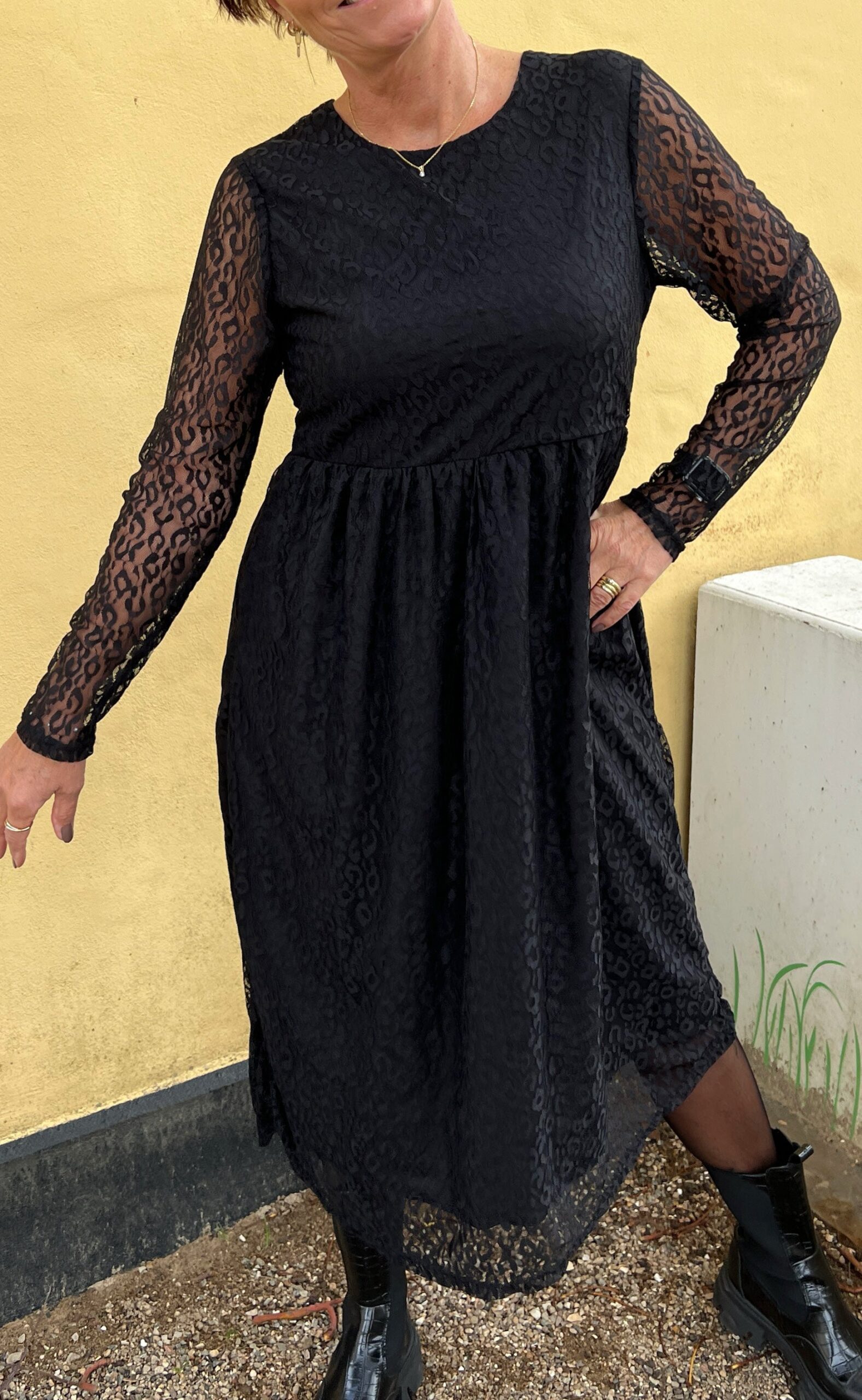 Say Ina Copenhagen Kjole Liva Black Leopard Lace