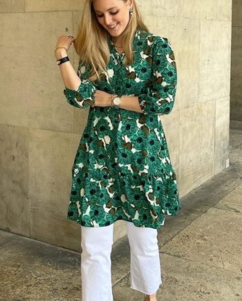 Say Ina Copenhagen Kjole Mali Green Flower