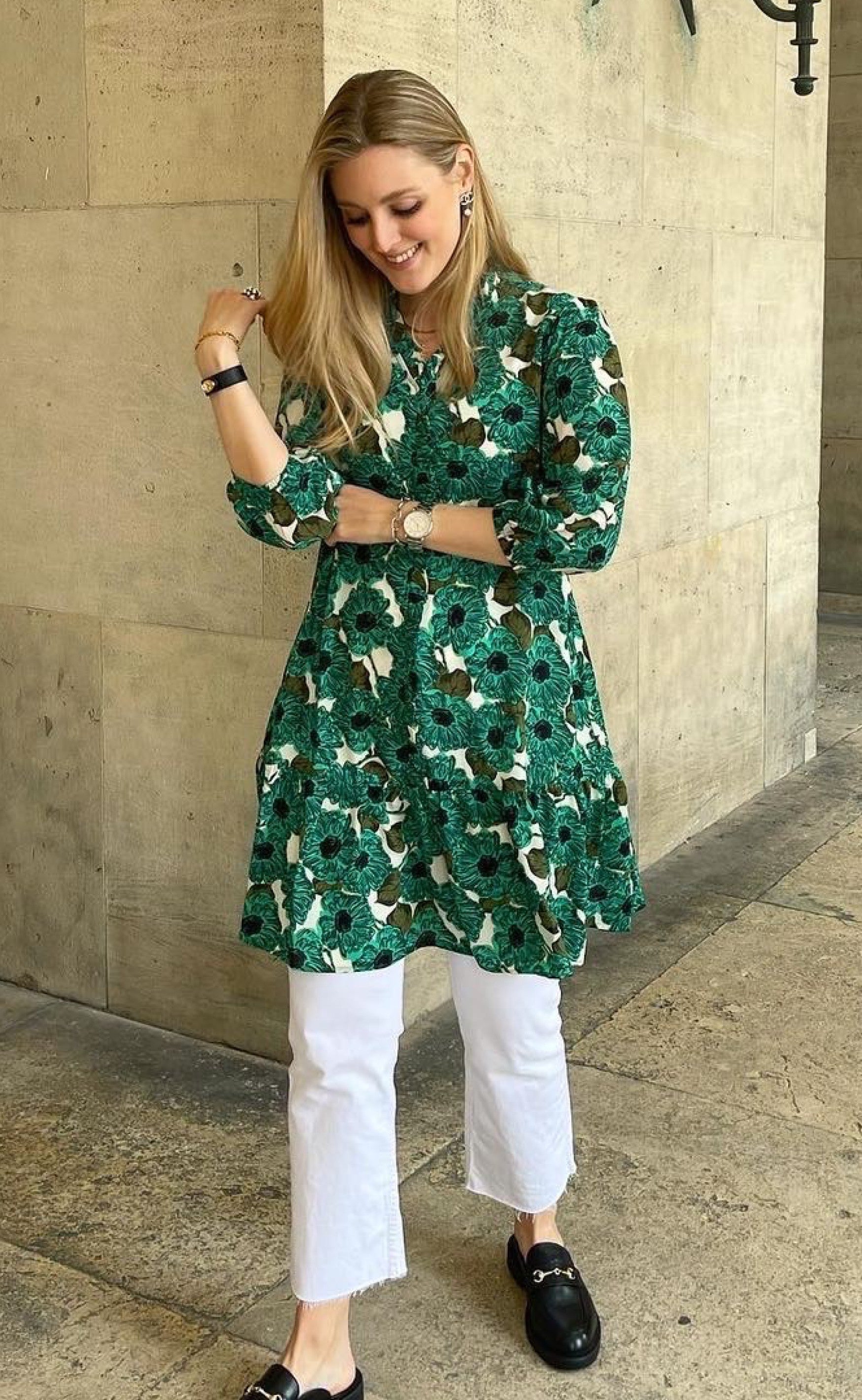Say Ina Copenhagen Kjole Mali Green Flower