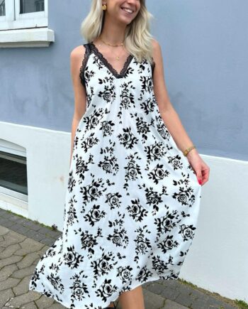 Say Ina Copenhagen Kjole Nellie White   Black Roses