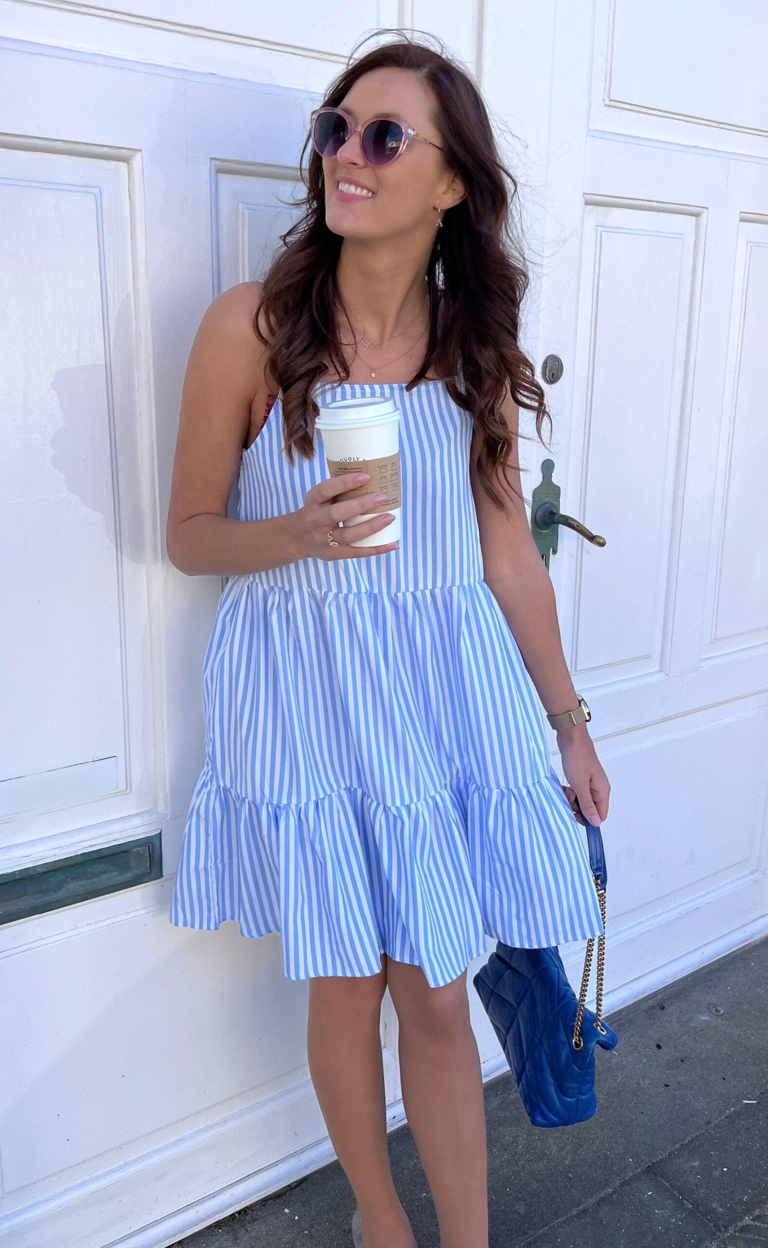 Say Ina Copenhagen Kjole Sisi Blue White Stripe