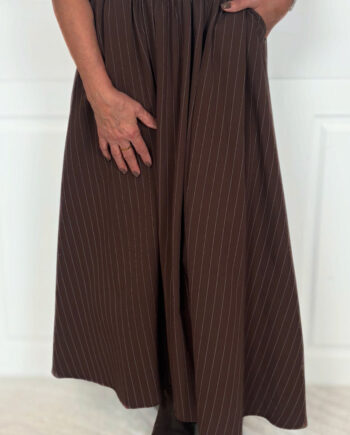 Say Ina Copenhagen Nederdel Lucia Dark Brown    Pinstripe