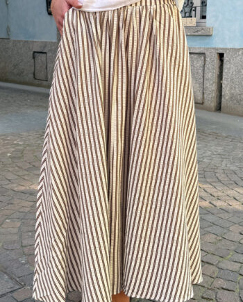Say Ina Copenhagen Nederdel Lucia White   Brown Striped