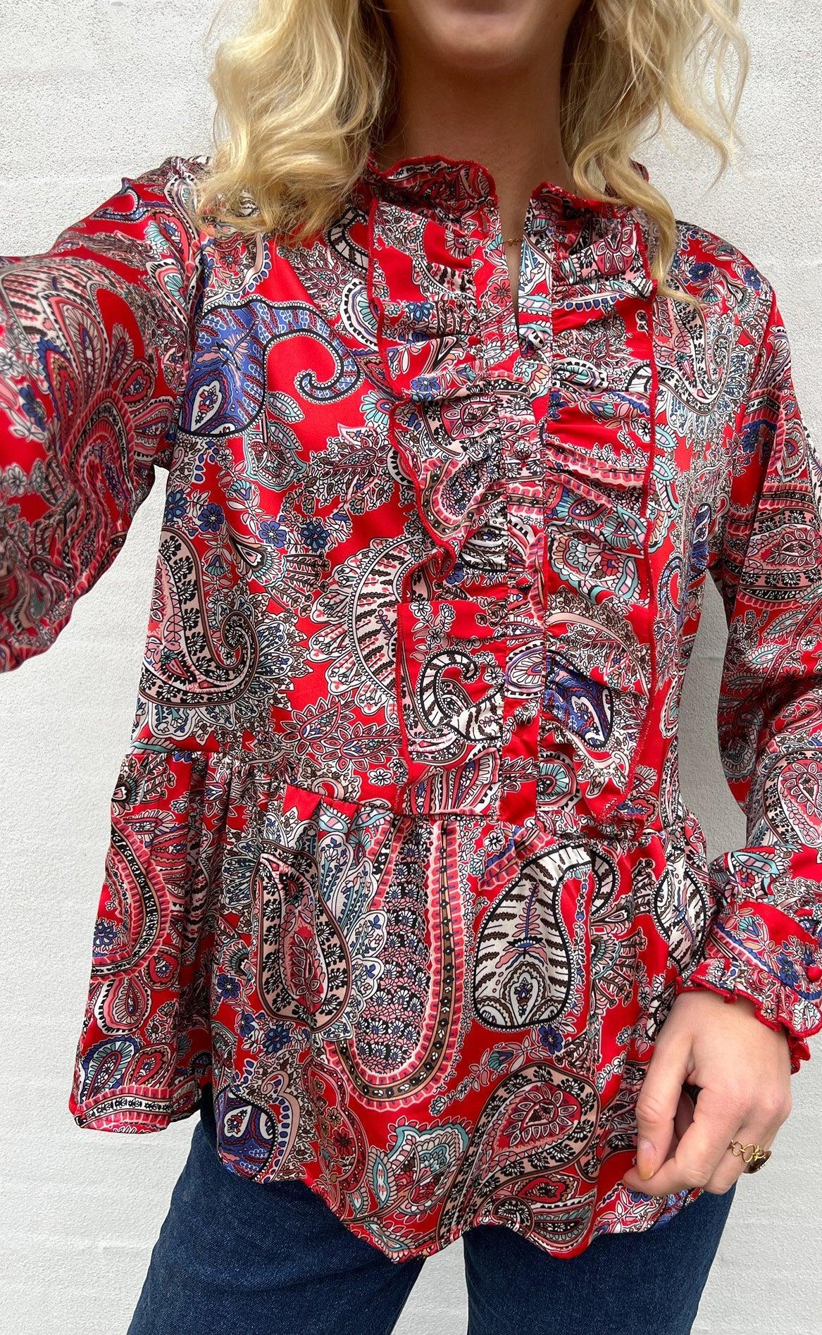 Say Ina Copenhagen Skjorte Evie Red Paisley
