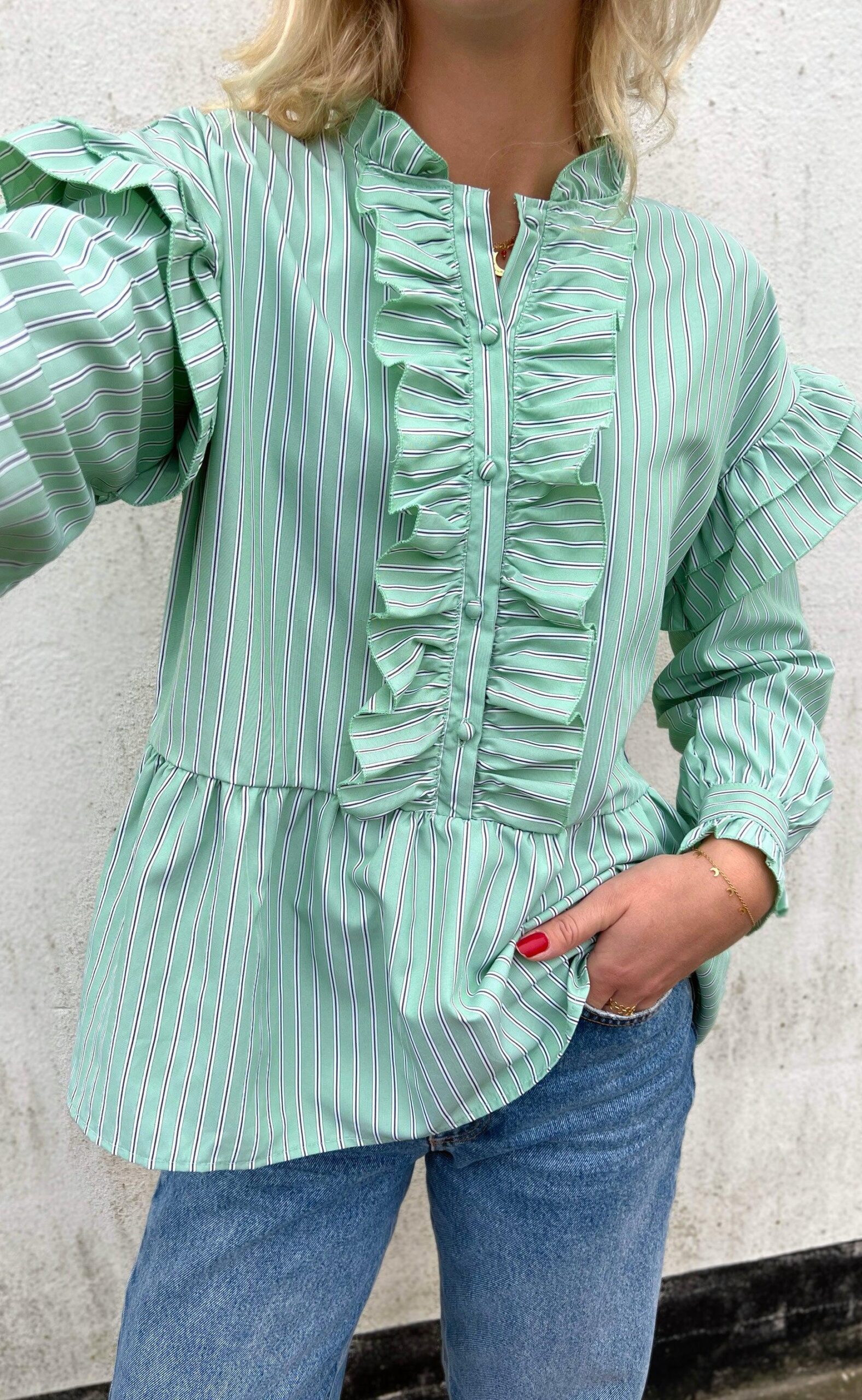 Say Ina Copenhagen Skjorte Frida Green Striped