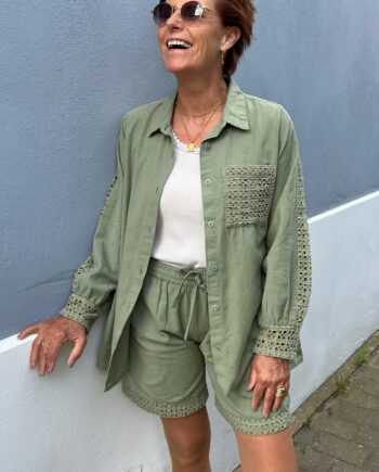 Say Ina Copenhagen Skjorte Sandy Linen Army Green