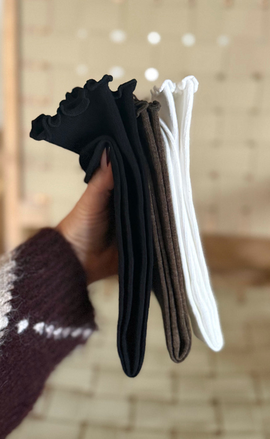 Say Ina Copenhagen Strømper Alina -pack Brown Black White