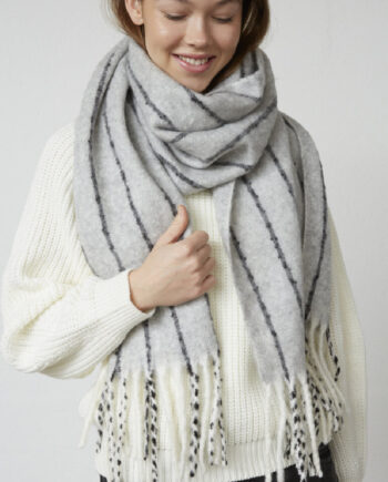 Sisters Point Tørklæde Scarf-494    Grey Mel Black