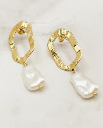 Smykkeli Copenhagen øreringe Lara Pearl Gold Colour