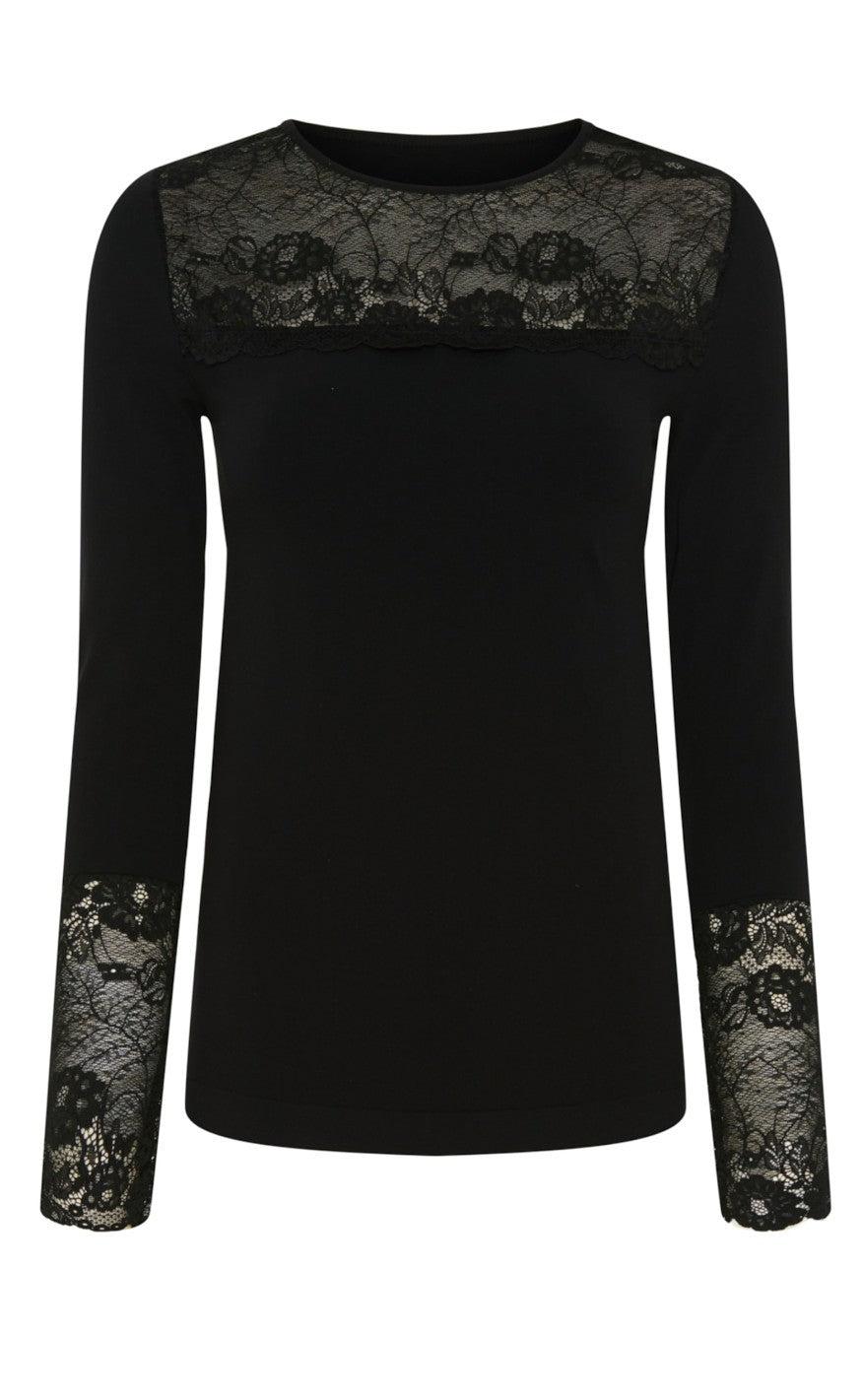 Tim   Simonsen Bluse Nancy Lacechest Black