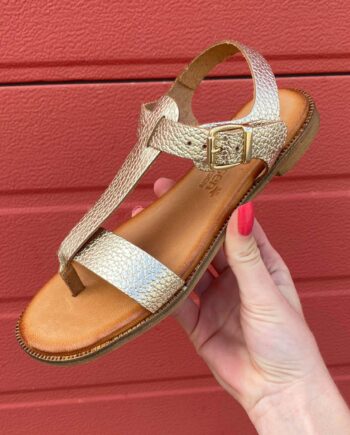 Tim   Simonsen Sandaler Athena Metal Platino Gold