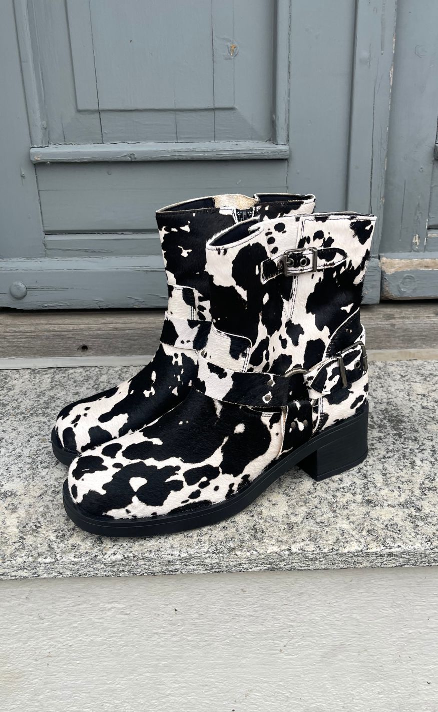 Tim Simonsen Støvle Lora Biker Boot Cow Hair On Negro