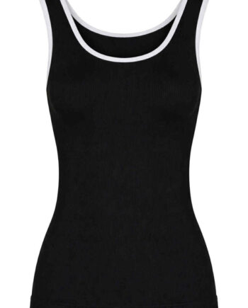 Tim   Simonsen Top Marie Rib Nero Bianco