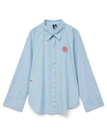Vero Moda Skjorte Charlotte Air Blue Cloud Dancer Twill