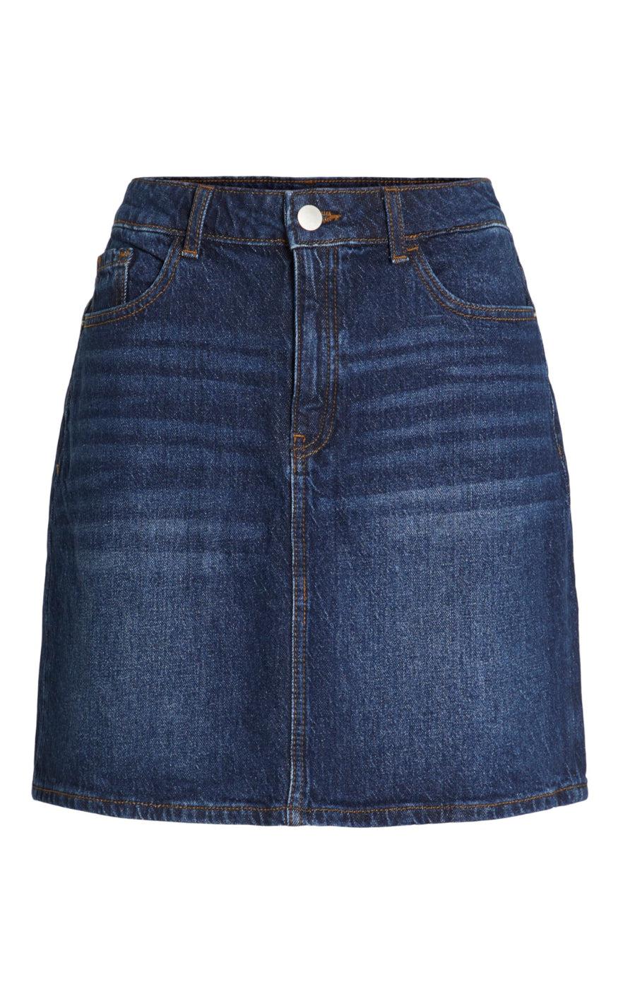 Vila Nederdel Kaja Dark Blue Denim