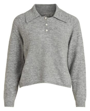 Vila Striktrøje Nora Light Grey