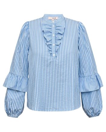 -view Bluse Karin Blue White Stripe