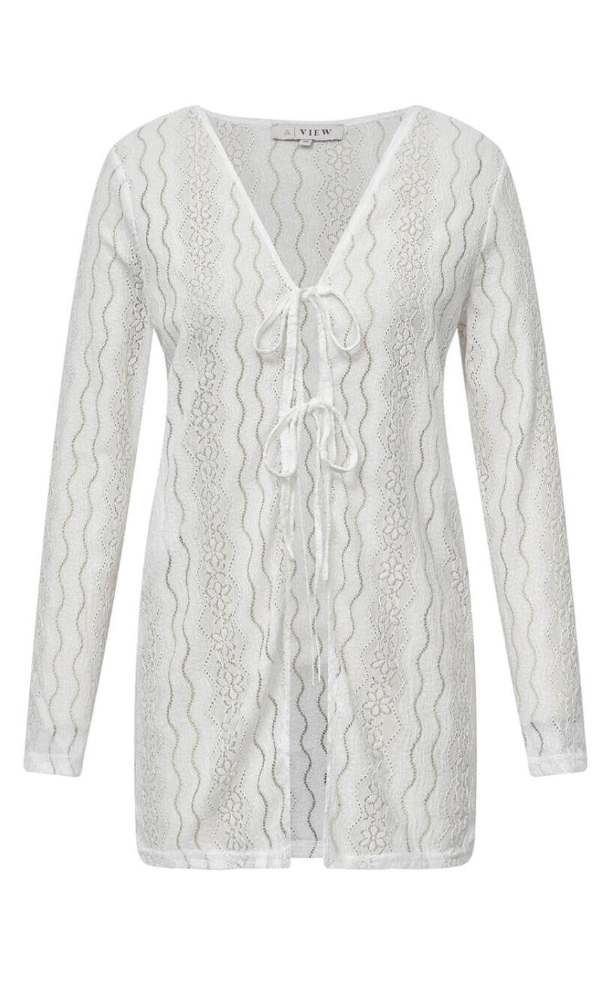 -view Cardigan Mona White