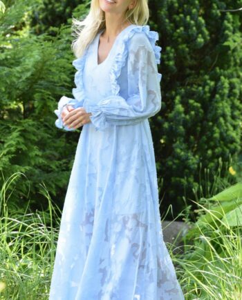 -view Kjole Floretta Maxi Light Blue