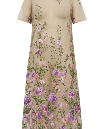 -view Kjole Fuschia Midi Green Purple