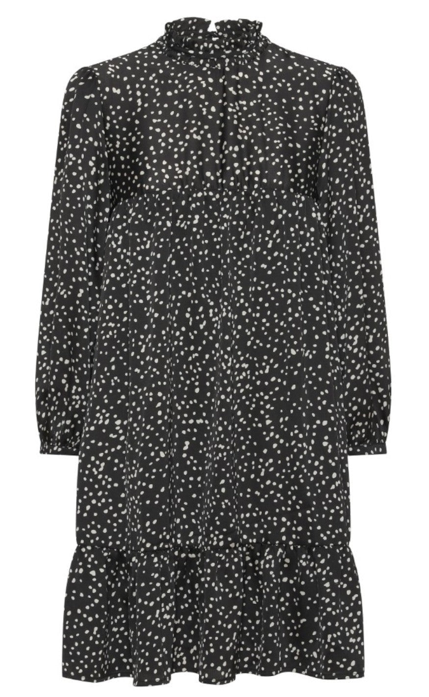 -view Kjole Jill Black With White Dots