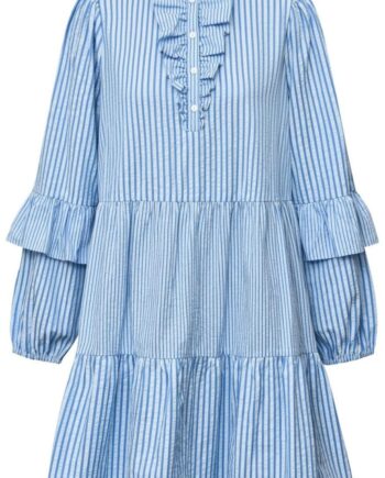 -view Kjole Karin Blue White Stripe